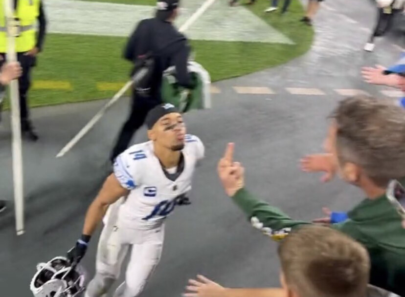 Packers Fan Spills Beer On Lions WR Amon-Ra St. Brown After He Did