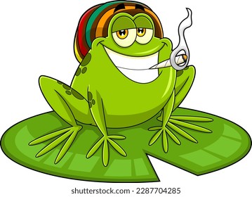 smiling-green-frog-cartoon-character-260nw-2287704285