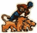 Detroit Lions Logo Primary Logo (1952-1960) - Football player running with a lion SportsLogos.Net