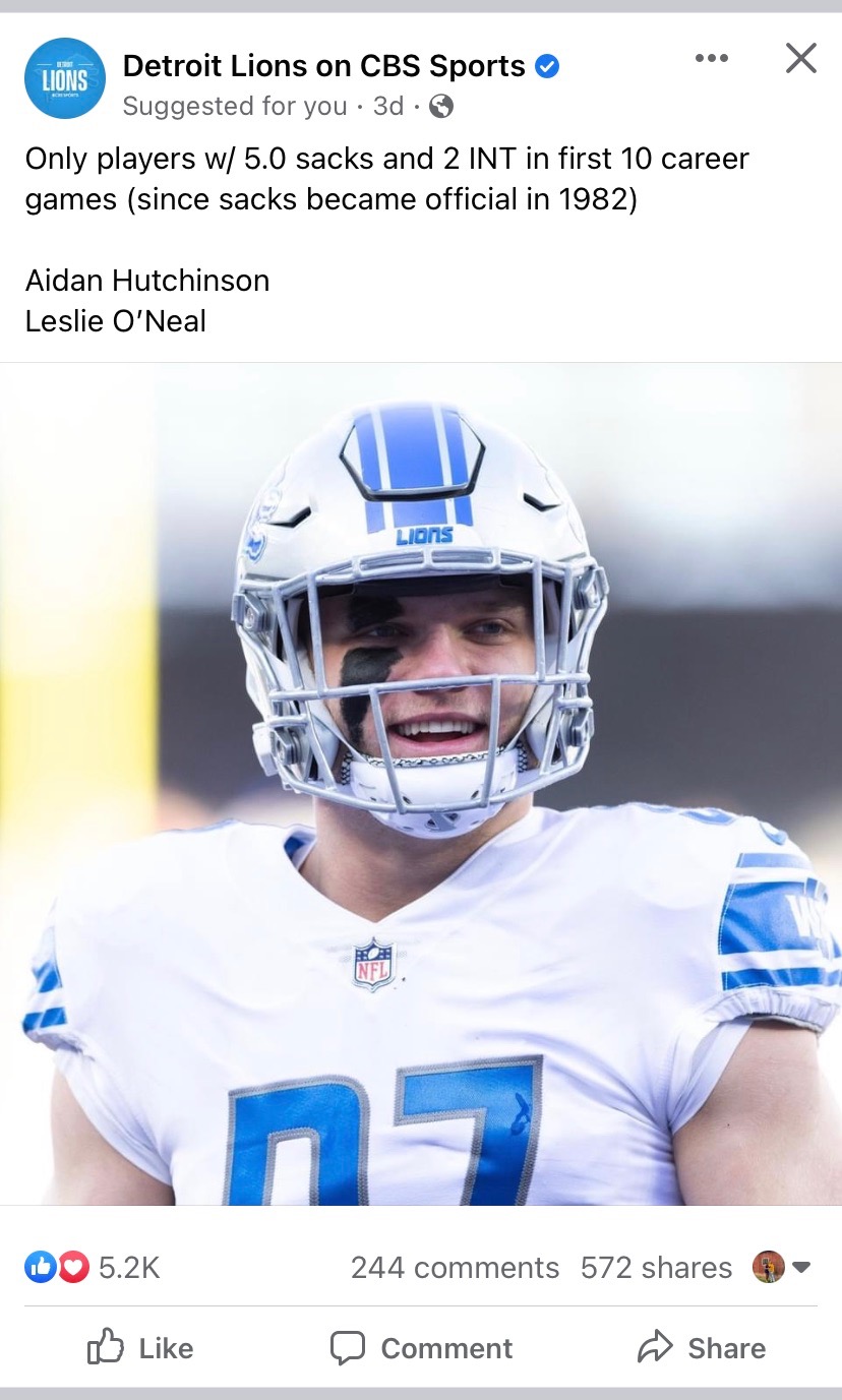 Aiden Hutch going Beast Mode - Detroit Lions — The Den - The Den