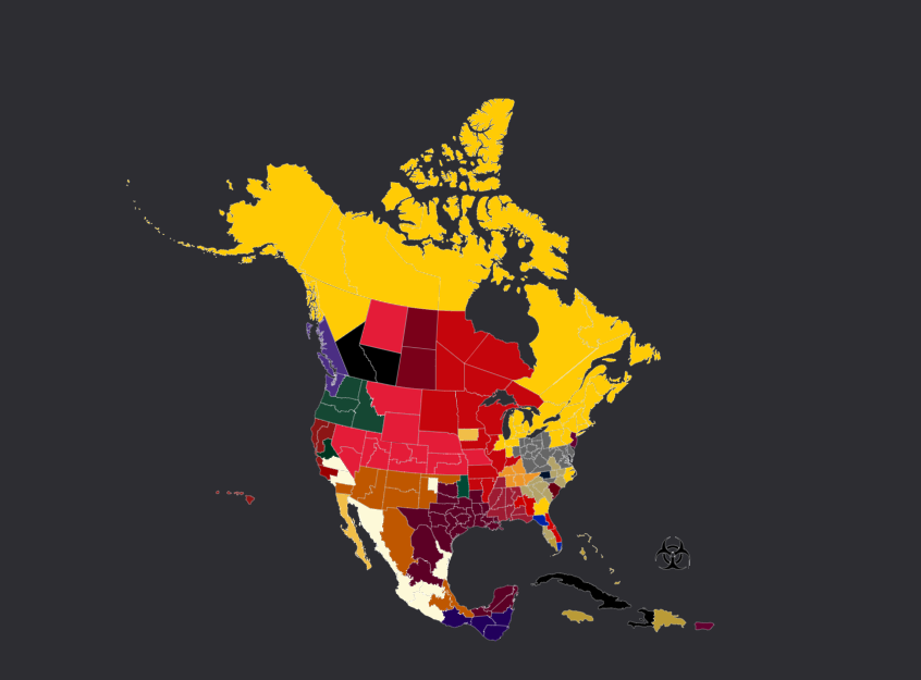 Map of the most hated CFB team by state